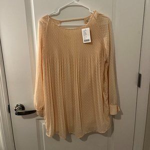 Urban Outfitters Long Sleeve Flowy Ivory Tunic/Blouse Size XS
